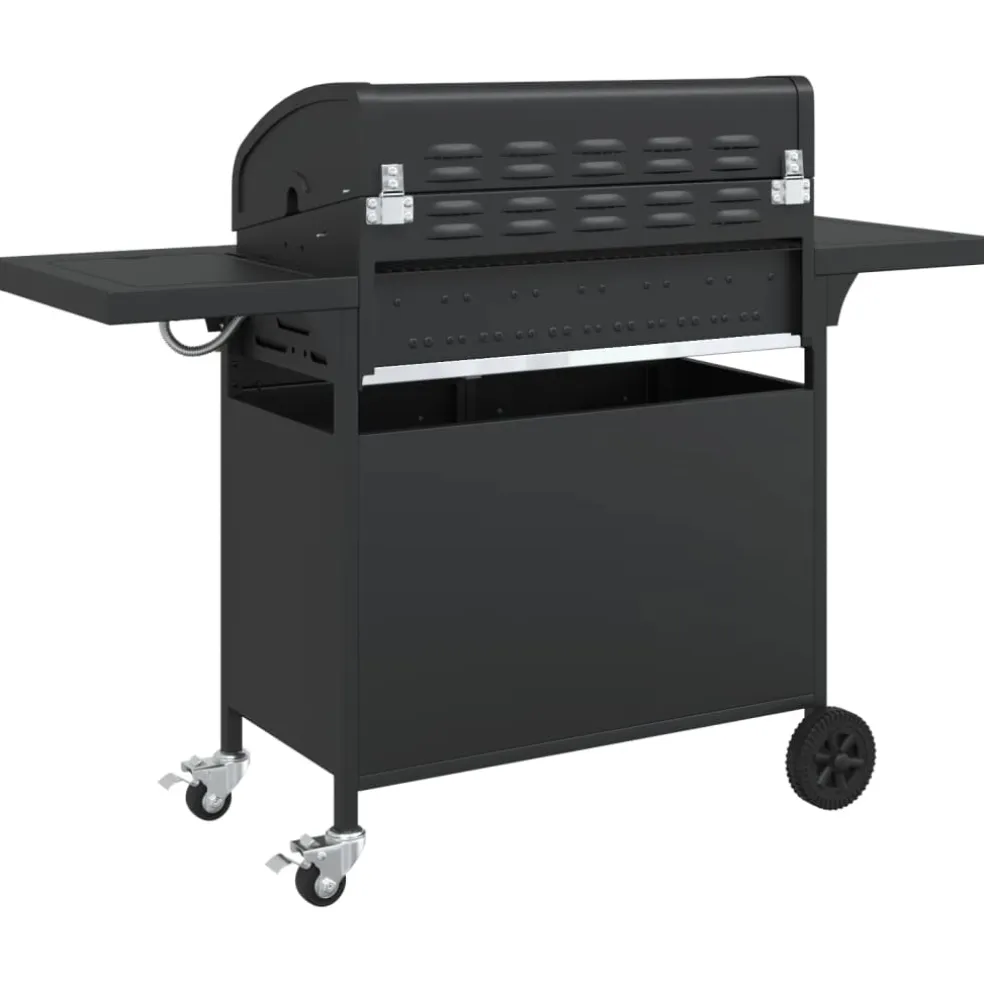 vidaXL Gasbarbecue met 7 branders gepoedercoat staal zwart