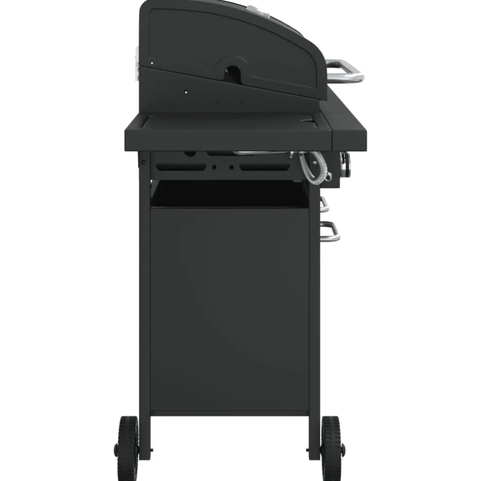 vidaXL Gasbarbecue met 7 branders gepoedercoat staal zwart