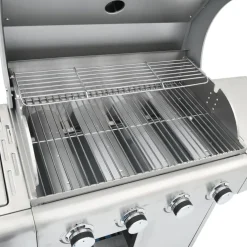vidaXL Gasbarbecue met 5 branders roestvrij staal zilverkleurig