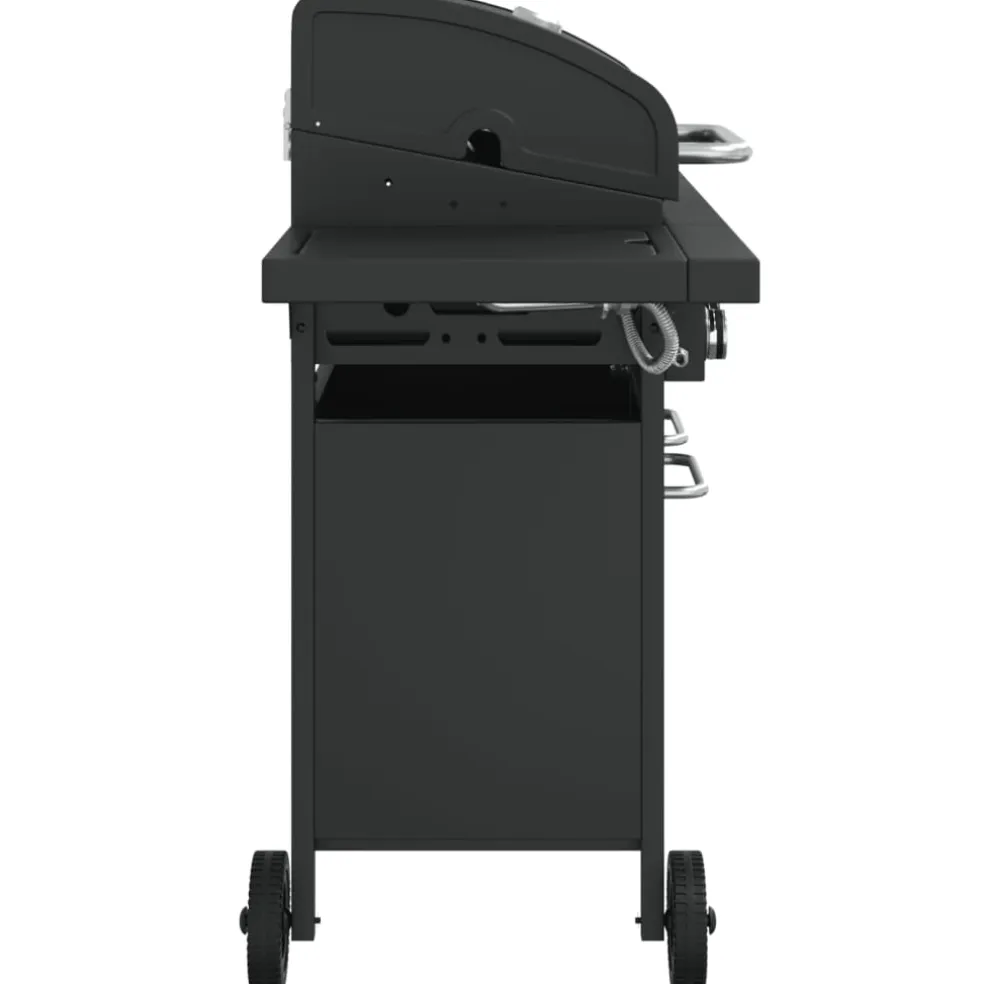 vidaXL Gasbarbecue met 5 branders gepoedercoat staal zwart