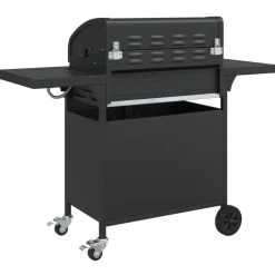 vidaXL Gasbarbecue met 5 branders gepoedercoat staal zwart