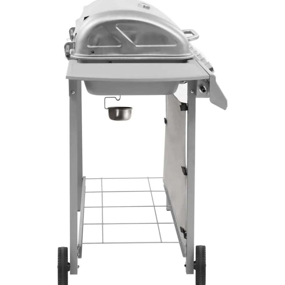 vidaXL Gasbarbecue met 6 branders zilverkleurig