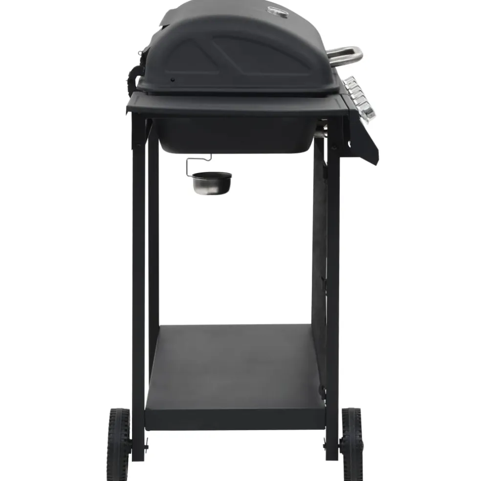 vidaXL Gasbarbecue met 6 kookzones staal zwart
