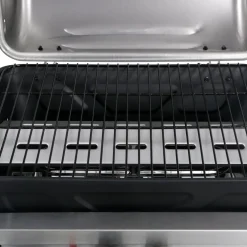 vidaXL Gasbarbecue met 3-laags zijtafel zwart en zilverkleurig