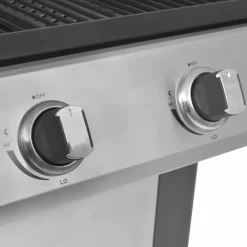 vidaXL Gas Grill met Branders met wiel Zilver Staal met Metaal Slang