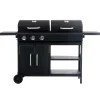 vidaXL Gas-/houtskoolbarbecue met 3 branders