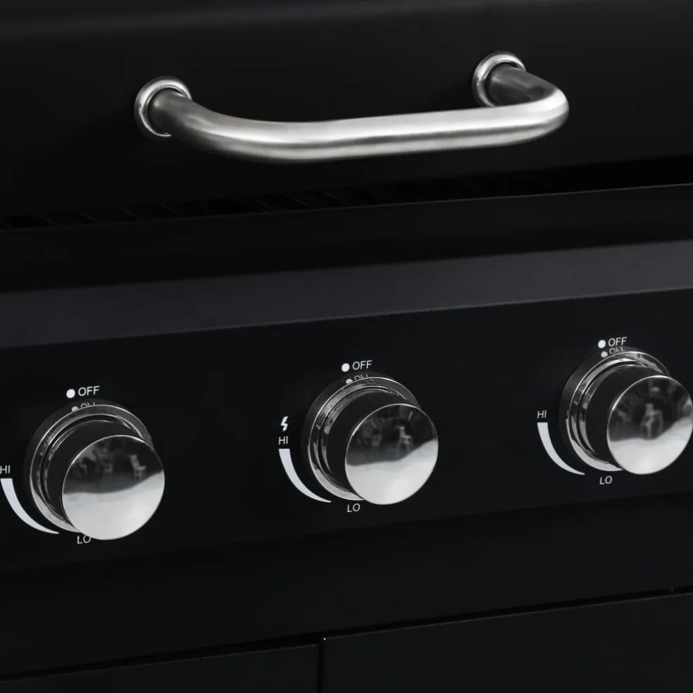 vidaXL Gas-/houtskoolbarbecue met 3 branders