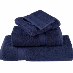 vidaXL Gastendoek SOLUND 4 st Marineblauw 15 x 21 cm 550 gsm