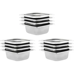 vidaXL Gastronormbakken 12 st GN 1/6 65 mm roestvrij staal