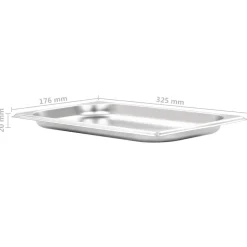 vidaXL Gastronormbakken 12 st GN 1/3 20 mm roestvrij staal