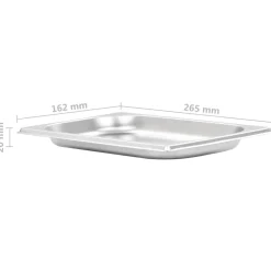 vidaXL Gastronormbakken 12 st GN 1/4 20 mm roestvrij staal