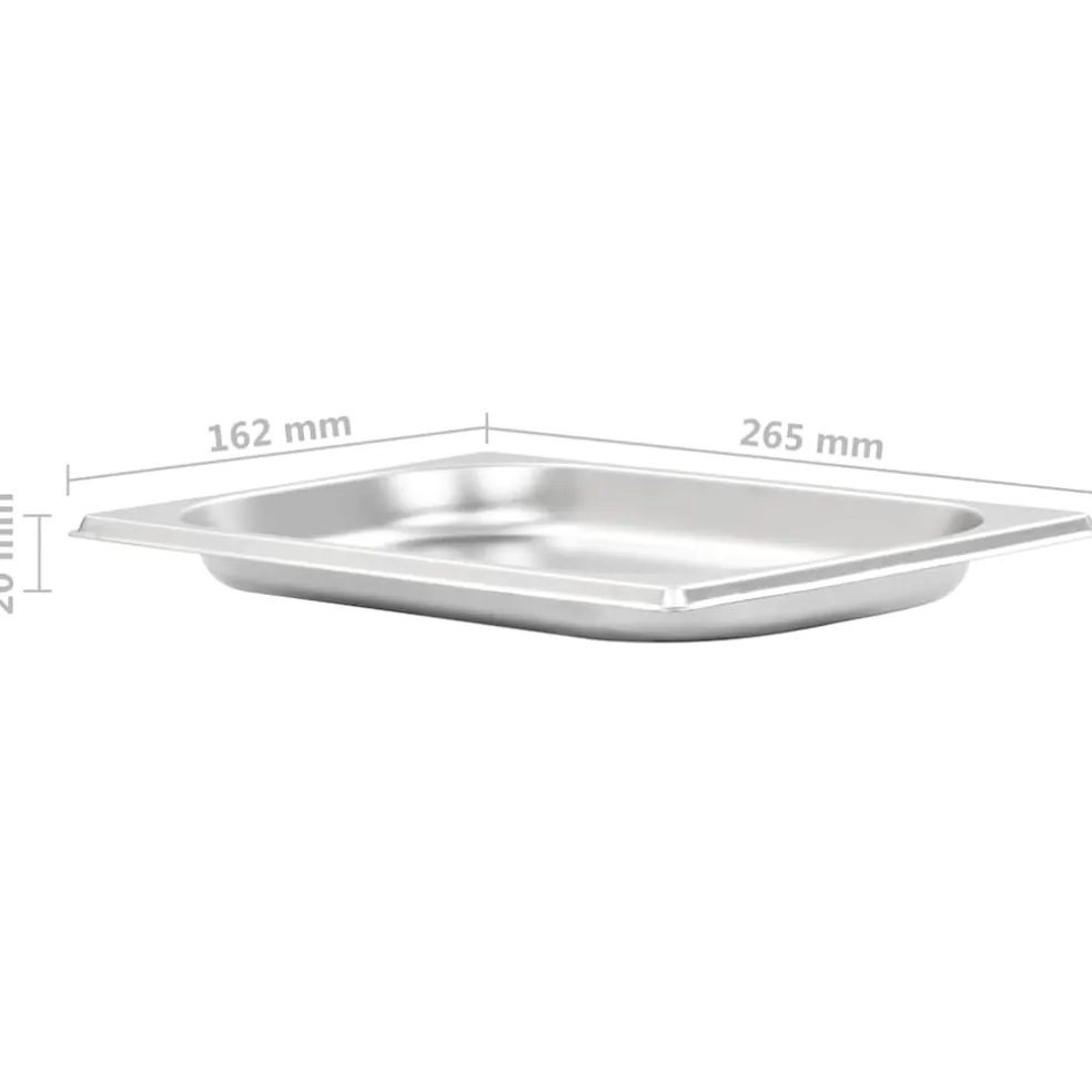 vidaXL Gastronormbakken 12 st GN 1/4 20 mm roestvrij staal