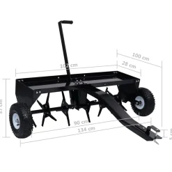 vidaXL Gazonbeluchter voor zitmaaier 102 cm