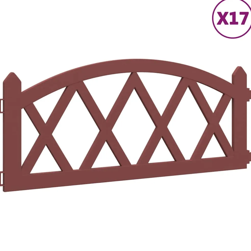 vidaXL Gazonranden 17 st 10 m polypropeen rood