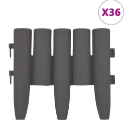 vidaXL Gazonranden 36 st 10 m PP grijs