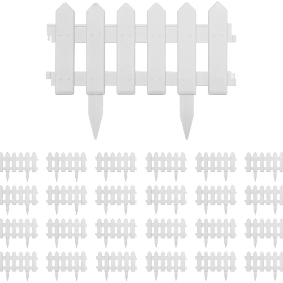 vidaXL Gazonranden 25 st 10 m PP wit