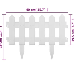 vidaXL Gazonranden 25 st 10 m PP wit