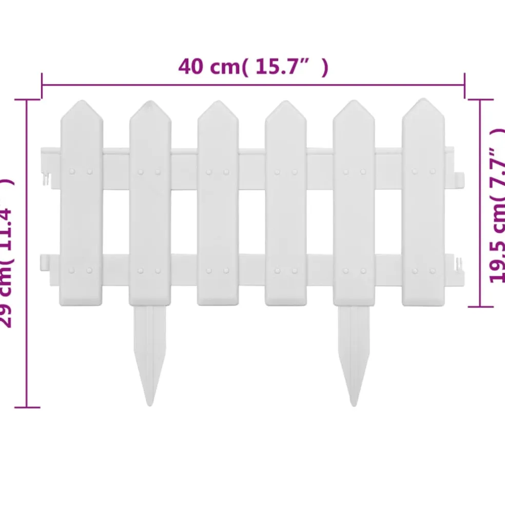 vidaXL Gazonranden 25 st 10 m PP wit