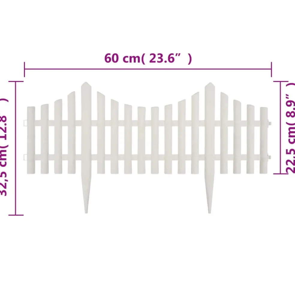 vidaXL Gazonranden 17 st 10 m wit