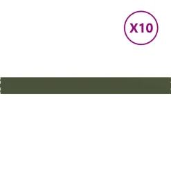vidaXL Gazonranden 10 st 10x103 cm koudgewalst staal olijfgroen