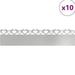 vidaXL Gazonranden 10 st 103 x 0,05 x 22 cm Gegalvaniseerd staal