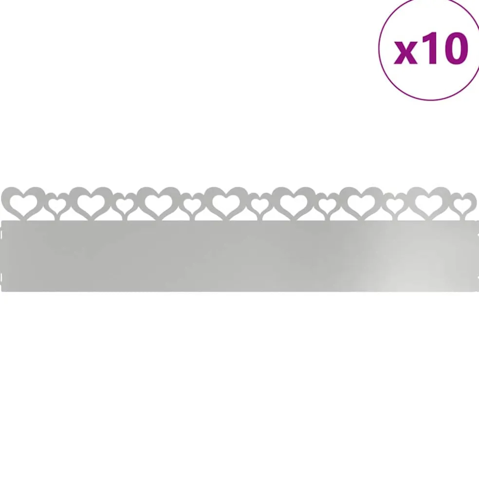 vidaXL Gazonranden 10 st 103 x 0,05 x 22 cm Gegalvaniseerd staal