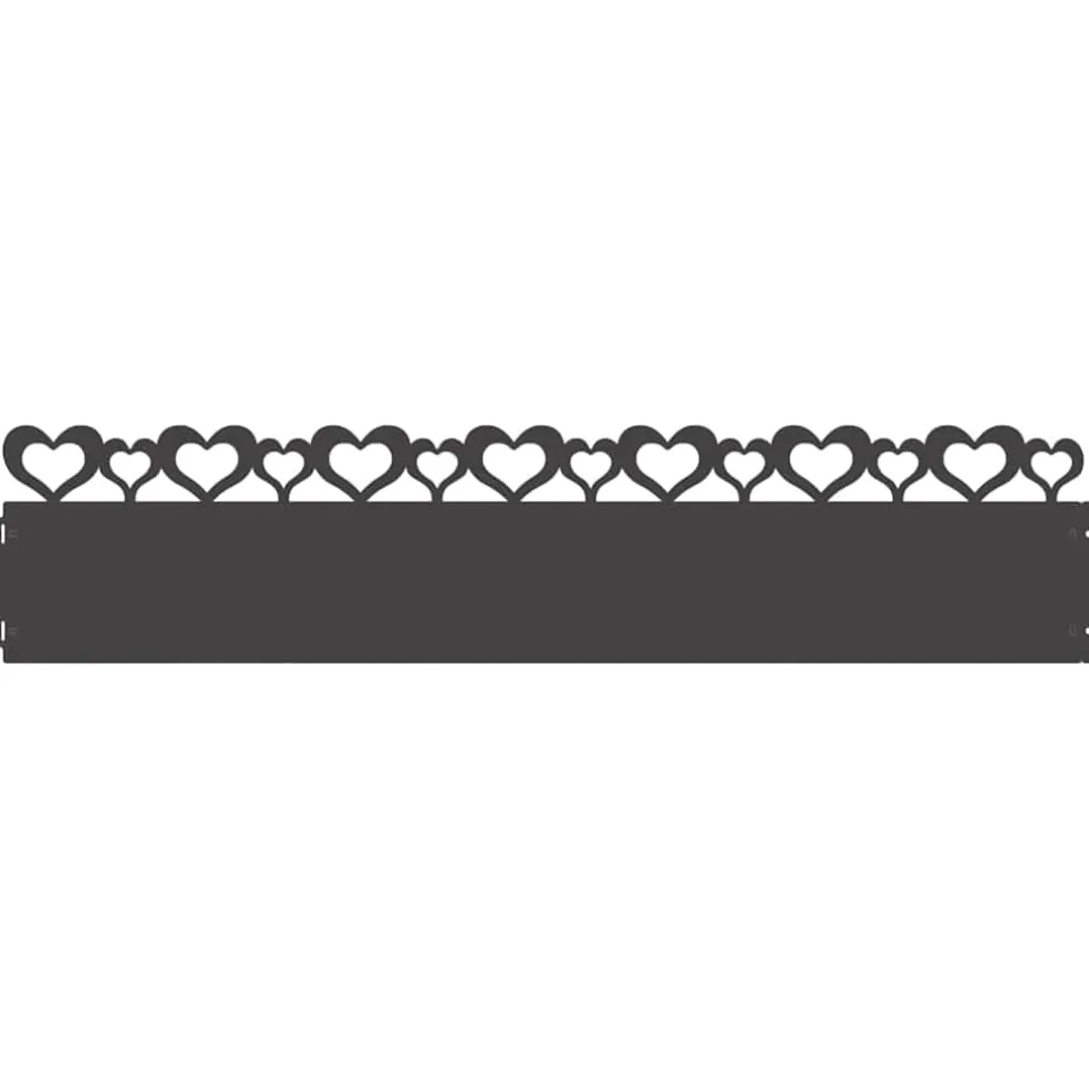 vidaXL Gazonranden 10 st 103 x 0,05 x 22 cm Staal Zwart