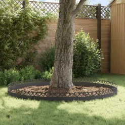 vidaXL Gazonranden 10 st 103 x 0,05 x 22 cm Staal Zwart