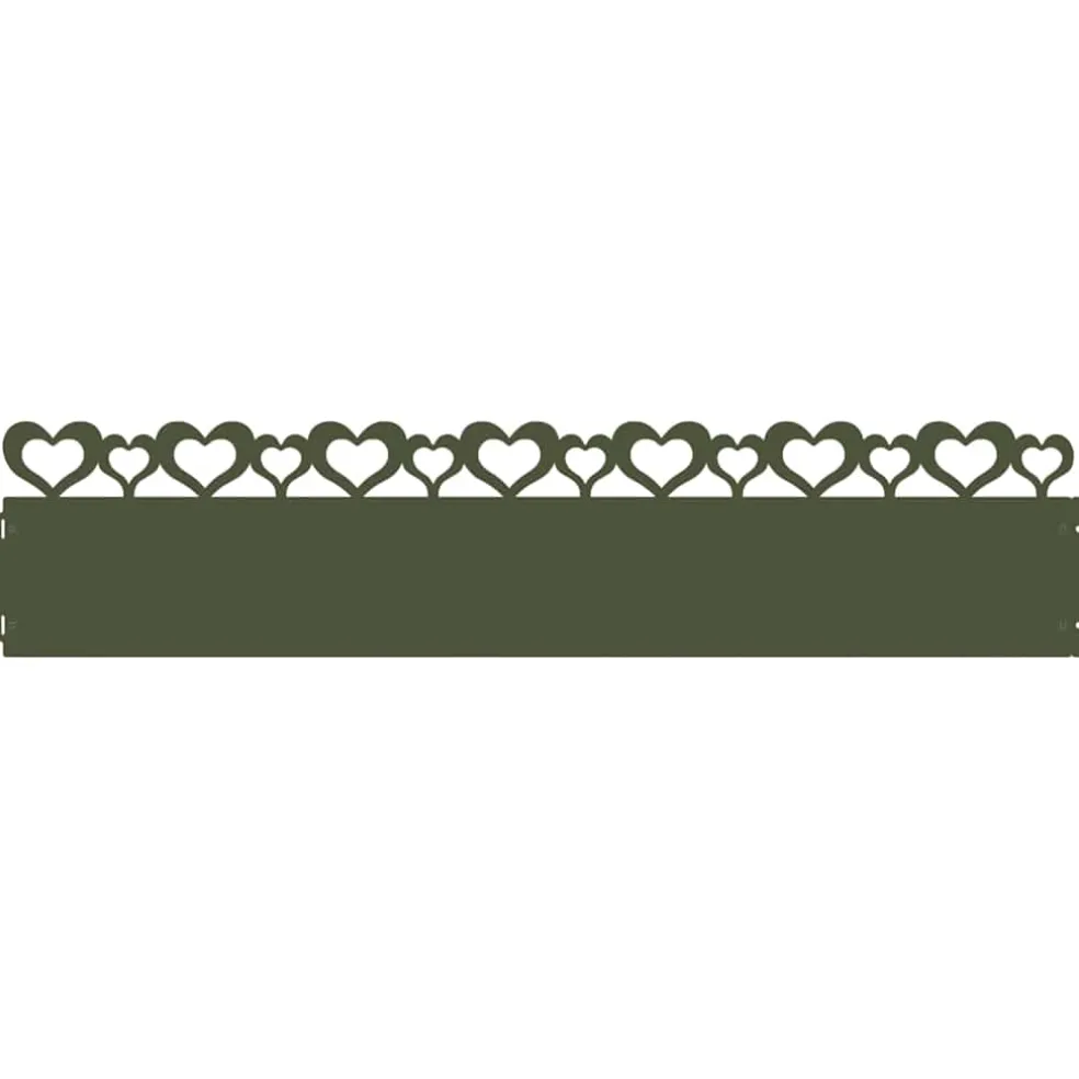 vidaXL Gazonranden 10 st 103 x 0,05 x 22 cm Staal Olijfgroen