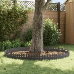 vidaXL Gazonranden 10 st 103 x 0,05 x 22 cm Staal Zwart