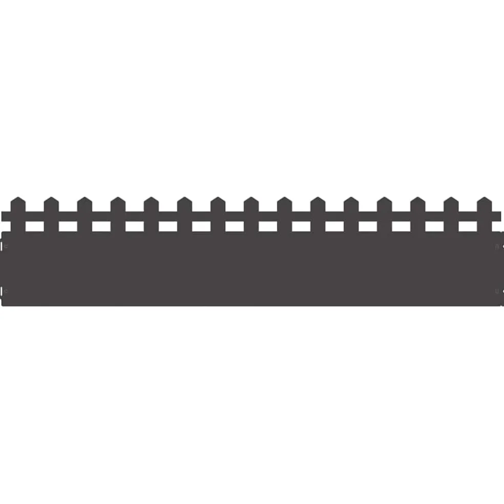 vidaXL Gazonranden 10 st 103 x 0,05 x 22 cm Staal Zwart
