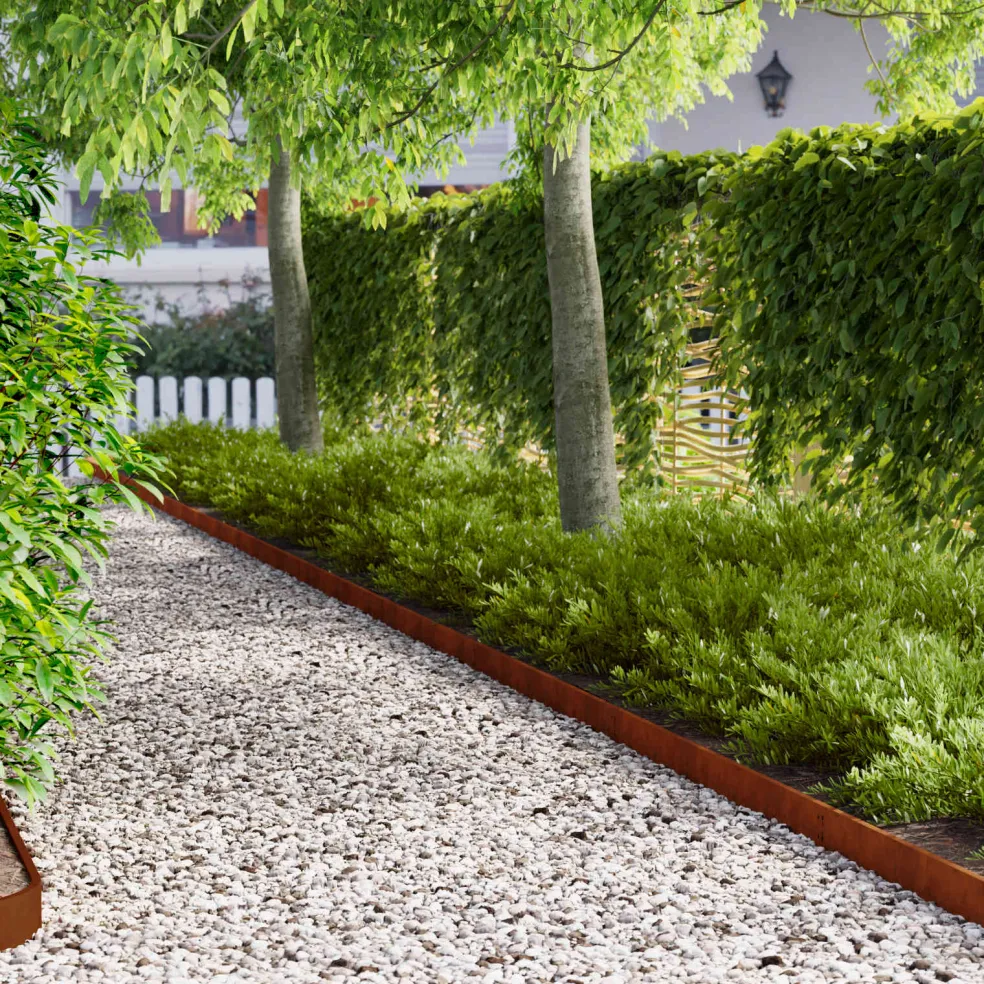 vidaXL Gazonrand met omgebogen bovenrand 10 st 103x10cm Staal