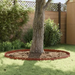 vidaXL Gazonrand scherpe & ronde bovenkant 10 st 103x15cm Staal