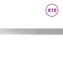 vidaXL Gazonrand 10 st 10 x 103 cm Gegalvaniseerd staal zilver