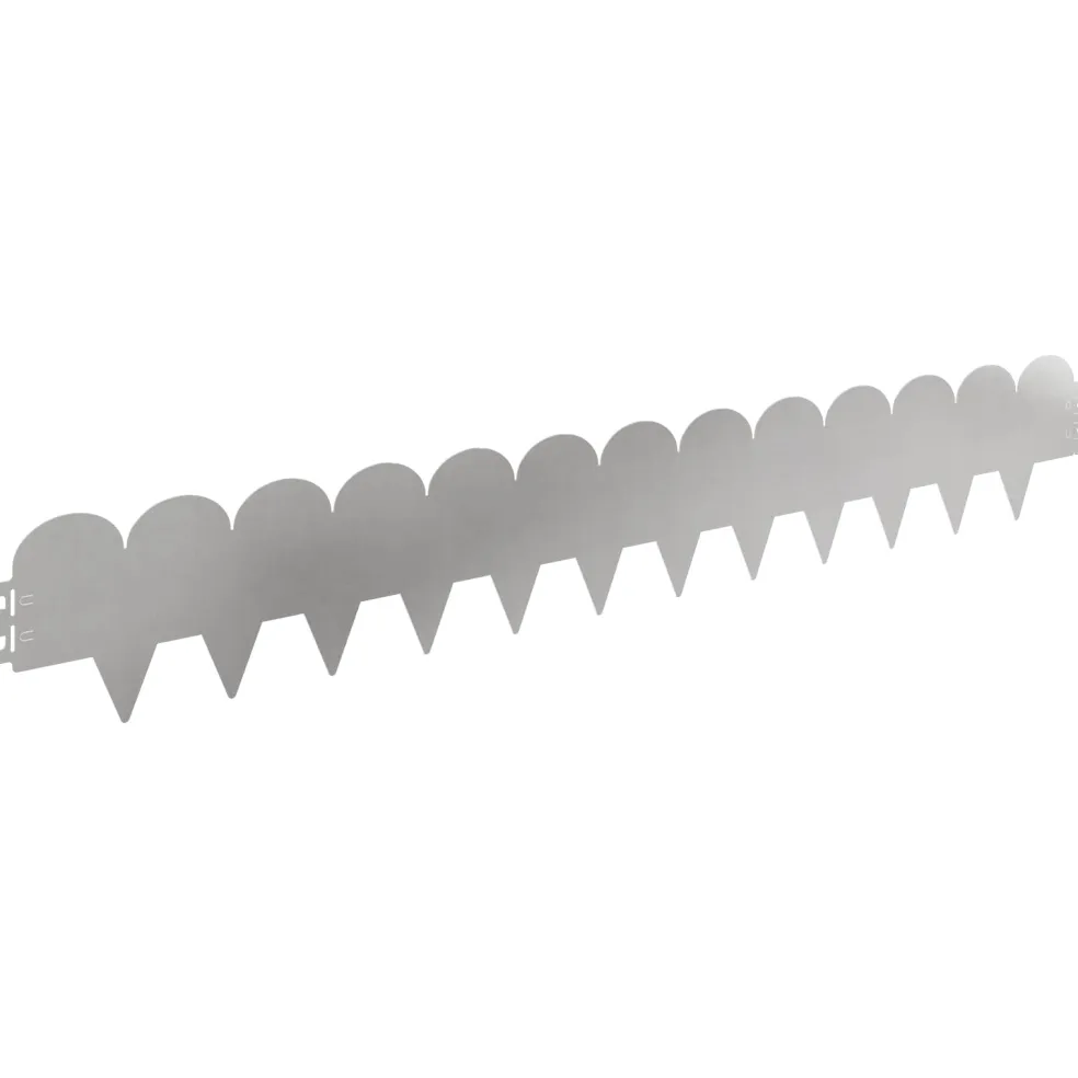 vidaXL Gazonrand 10 st 103 x 15 cm Staal Zilverkleurig