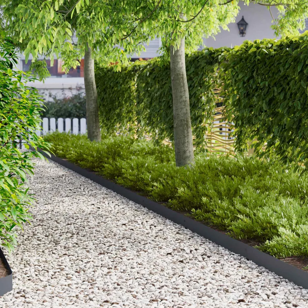 vidaXL Gazonrand 10 st 103 x 10 cm Staal Antraciet