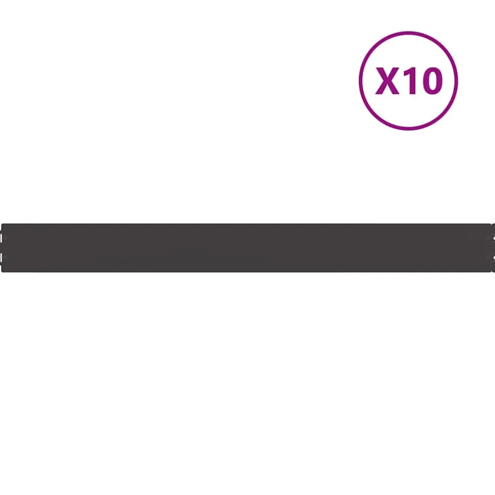 vidaXL Gazonrand 10 st 10 x 103 cm Staal Zwart