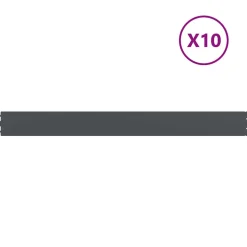 vidaXL Gazonrand 10 st 10 x 103 cm Staal Antraciet