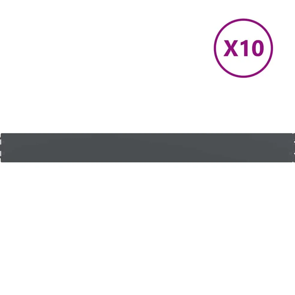 vidaXL Gazonrand 10 st 10 x 103 cm Staal Antraciet