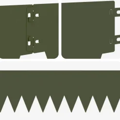 vidaXL Gazonrand 10 st 103 x 15 cm Staal Olijfgroen