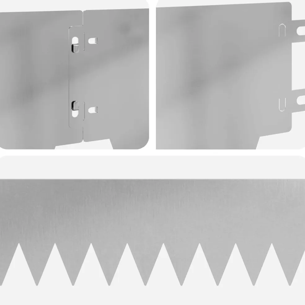 vidaXL Gazonrand 10 st 103 x 15 cm Staal zilver