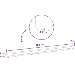 vidaXL Gazonrand 10 st 102 x 4 x 4 cm Staal Olijfgroen