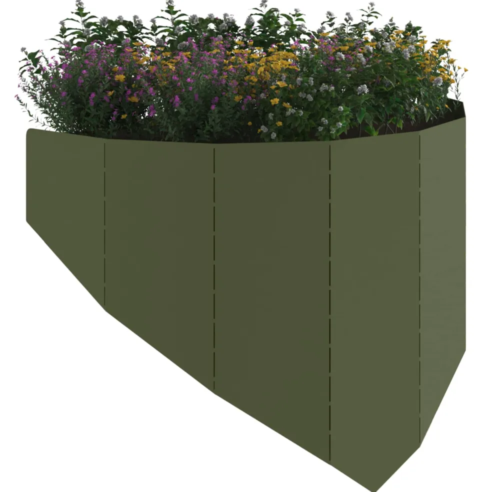 vidaXL Gazonrand 100 x 45 cm Staal Olijfgroen