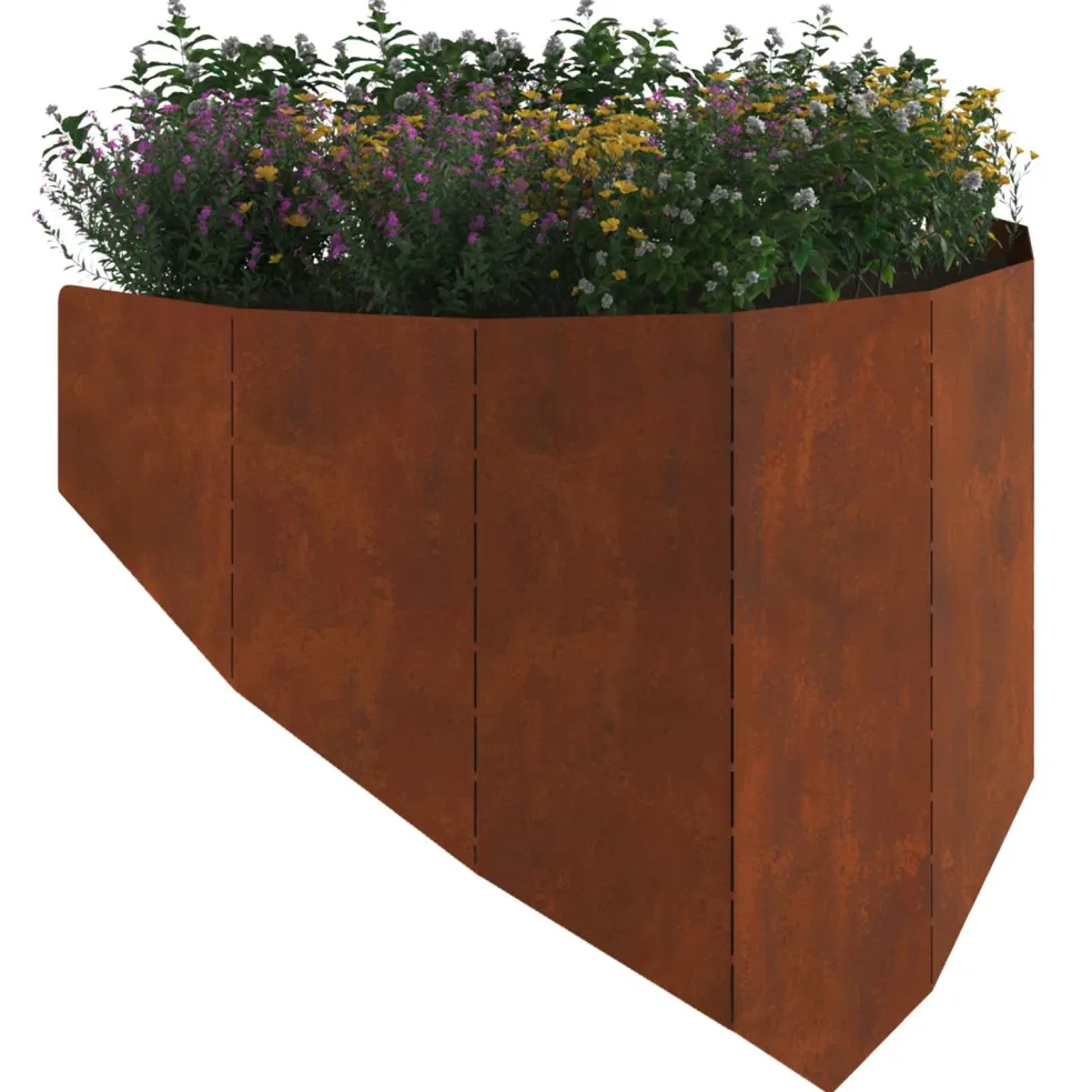 vidaXL Gazonrand 100 x 45 cm Staal Roestig