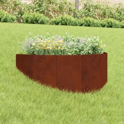 vidaXL Gazonrand 100 x 45 cm Staal Roestig