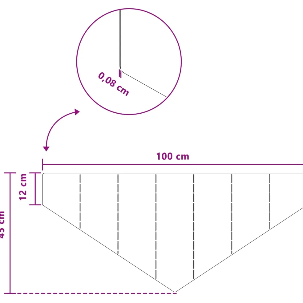 vidaXL Gazonrand 100 x 45 cm Staal Wit