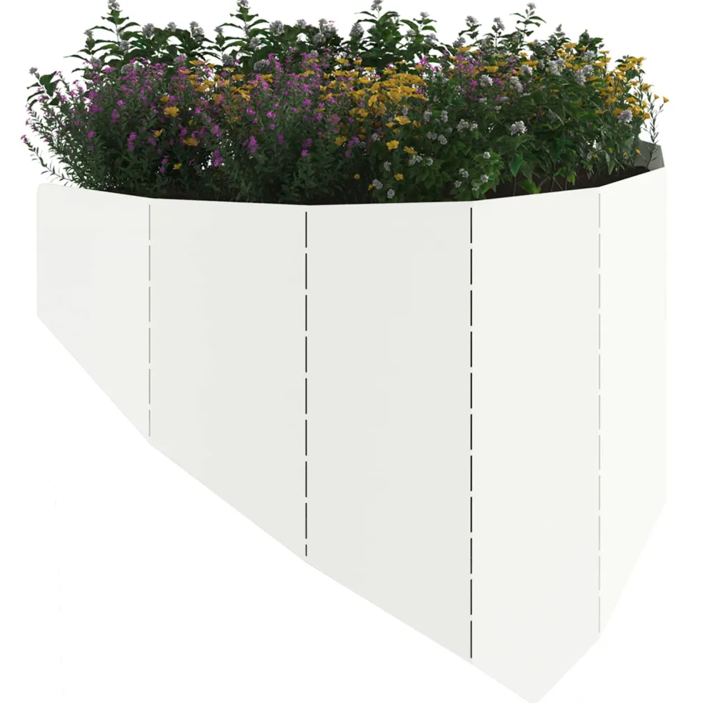 vidaXL Gazonrand 100 x 45 cm Staal Wit