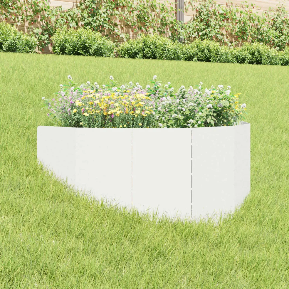 vidaXL Gazonrand 100 x 45 cm Staal Wit