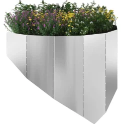 vidaXL Gazonrand 100 x 45 cm Staal Zilverkleurig