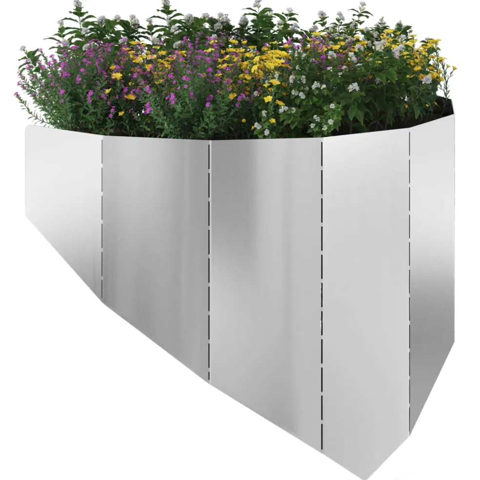 vidaXL Gazonrand 100 x 45 cm Staal Zilverkleurig